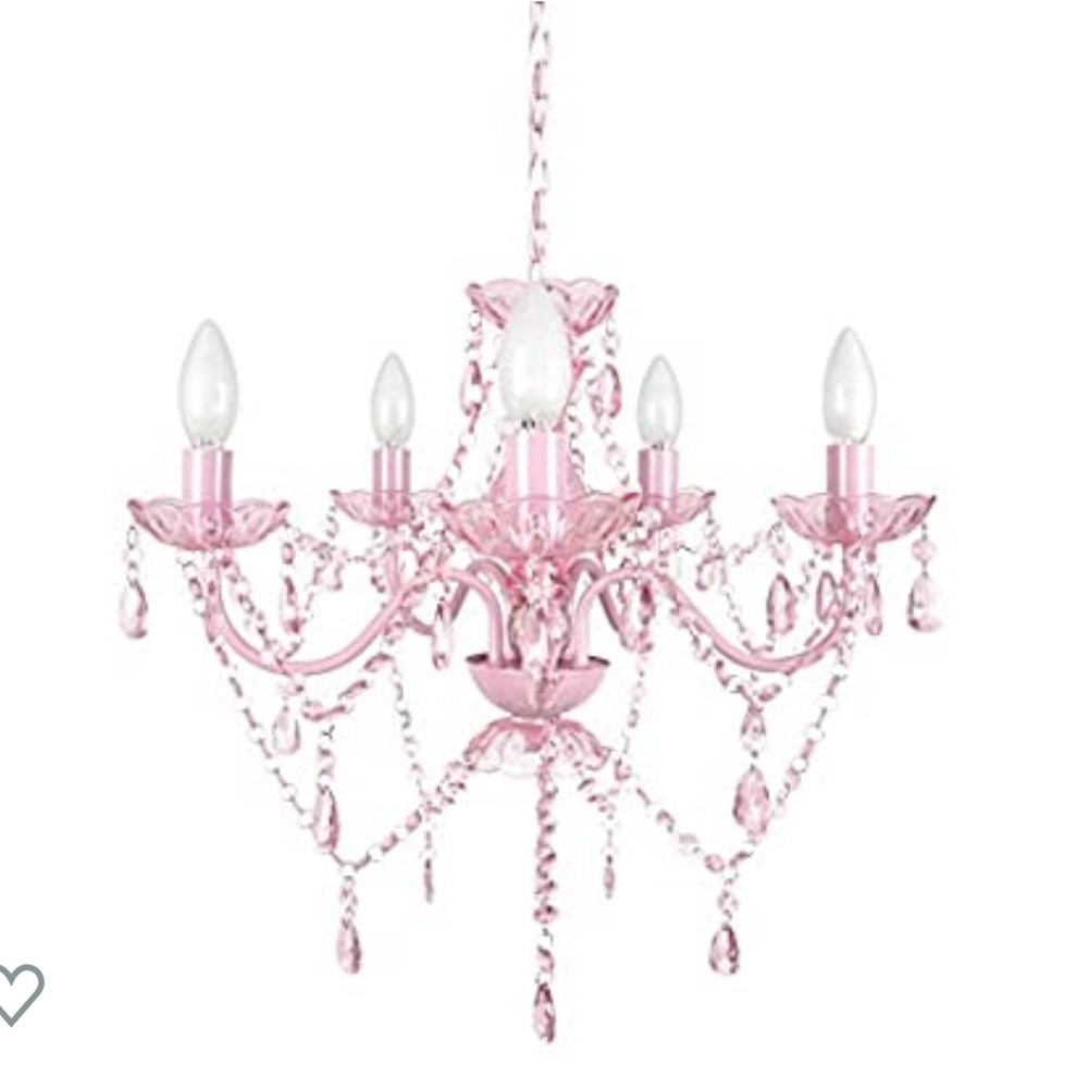 New in Box Tadpoles Vintage Style Pink Chandelier